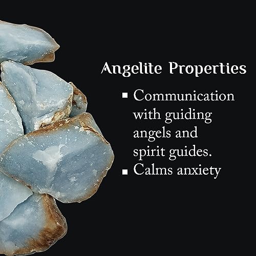 Image of Angelite Raw Crystal Stones 1kg | 3-4 Pcs of Natural Angelite Rough Gemstone for Home Decor, Vastu, Meditation & Crystal Collection | Unshaped Decorative Stones