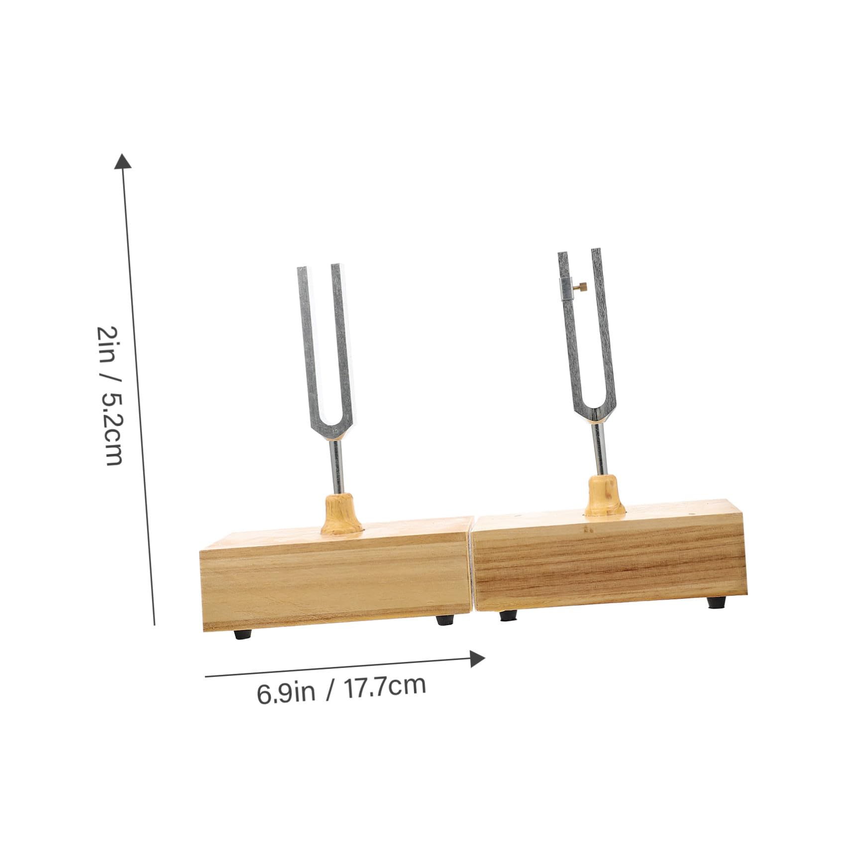Zerodeko Experiment und Klare Klangfarbe Stimmgabel 440hz mit Holzsockel und Metall Inkl Hammer für Präzises Stimmen bei Physikalischen Akustikexperimenten