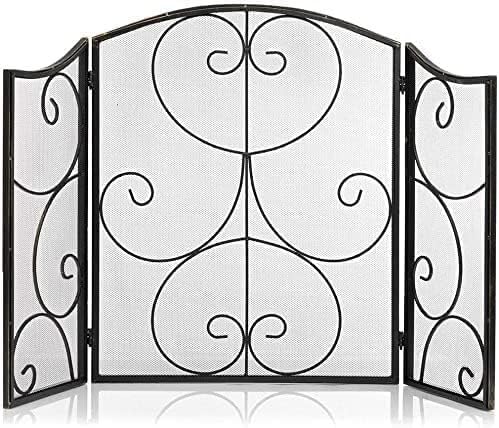 Valla de seguridad ignífuga de 3 paneles con tira decorativa JvFbjLF