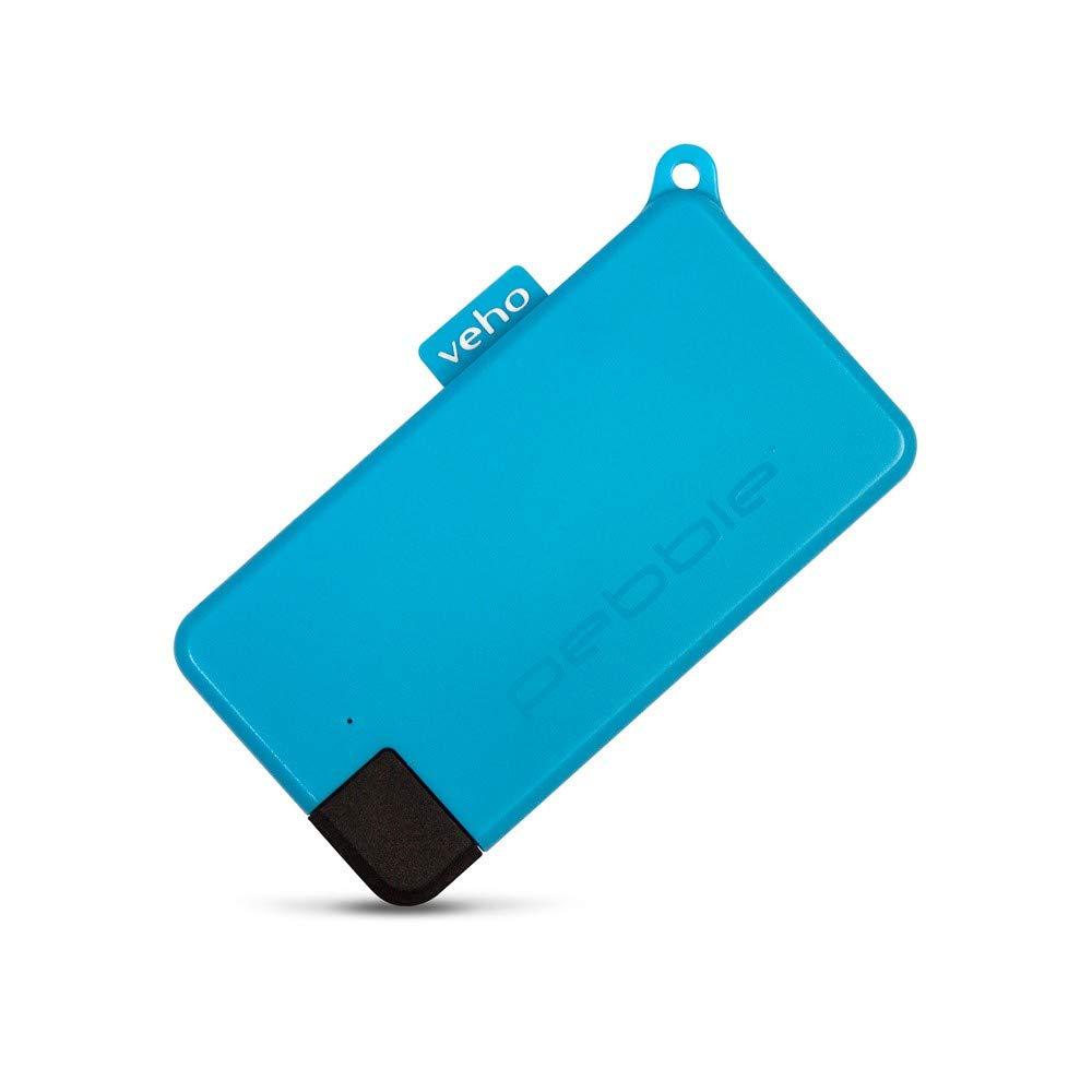 Veho Power Bank Breloczek Rozmiar Micro Pebble Pokket | Zintegrowane złącze USB-C | 1,000mAh | Kompatybilny z większością smartfonów z systemem Android | Slim Design | (VPP-015-PK-R)