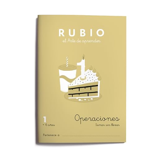 Cuaderno Operaciones 1 | RUBIO | Sumas sin llevar. +6 años | 9788485109500