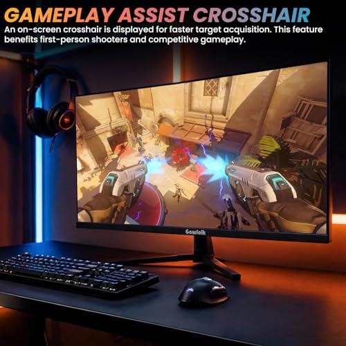 Image of Gawfolk 34 Inch Ultrawide Gaming Monitor, 165Hz UWQHD (3440x1440) IPS Computer Screen, FreeSync, PIP /PBP Mode, Dual HDMI 2.0 & DP 1.4, VESA, Gameplay Assist Crosshair