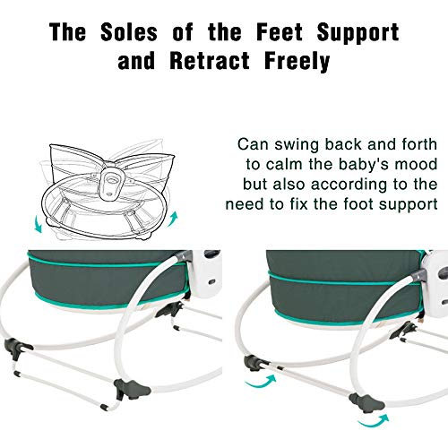 Innotic 5 in 1 Baby Cradle Portable Baby Swing Bassinet for Newborns, Jumpers and Bouncers Baby Chair for Infants, Travel Bassinets for Babies, Baby Bed Toddler Swing Rocking Chair for Nursery.(Green) - Thumbnail 5