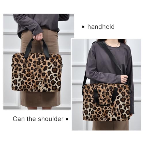 Maletín portatil con cierre y asa estampado leopardo 15.6" miniatura 2