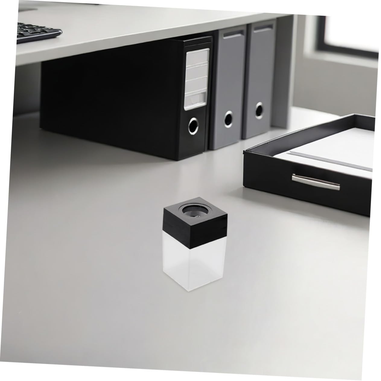 Homoyoyo 12pezzi Porta Graffette Magnetico per Scrivania Organizer Compatto per Graffette Contenitore Quadrato Robusto per Ufficio Scuola e Casa Soluzione Organizzativa Pratica