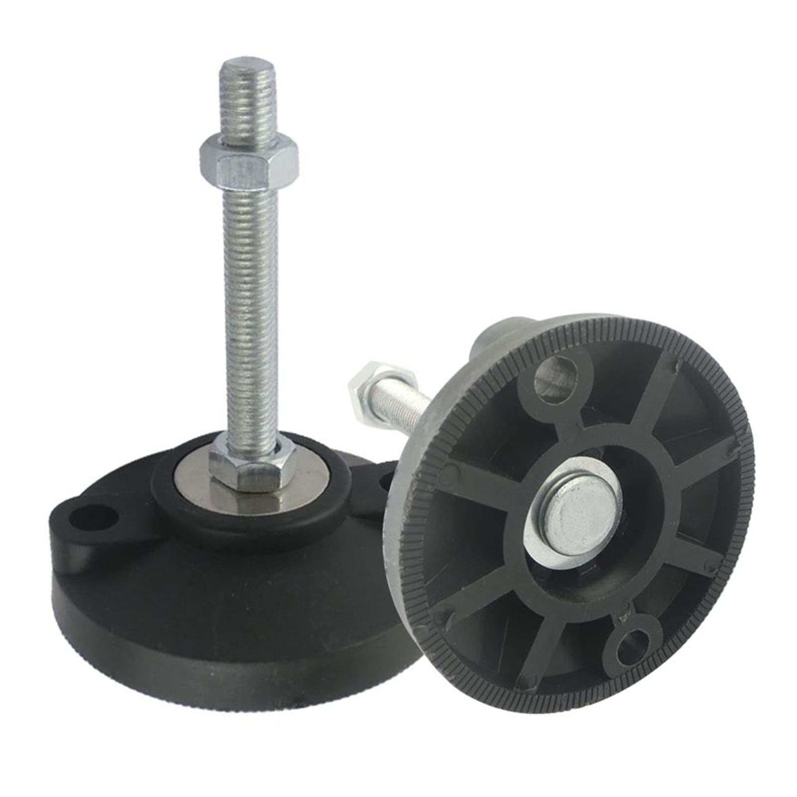 Piedini di livellamento Piedini di livellamento, 2 pezzi M16 Piedini di livellamento regolabili con filettatura, base in nylon rinforzato Piedini articolati da 100 mm di diametro, for garage, officine