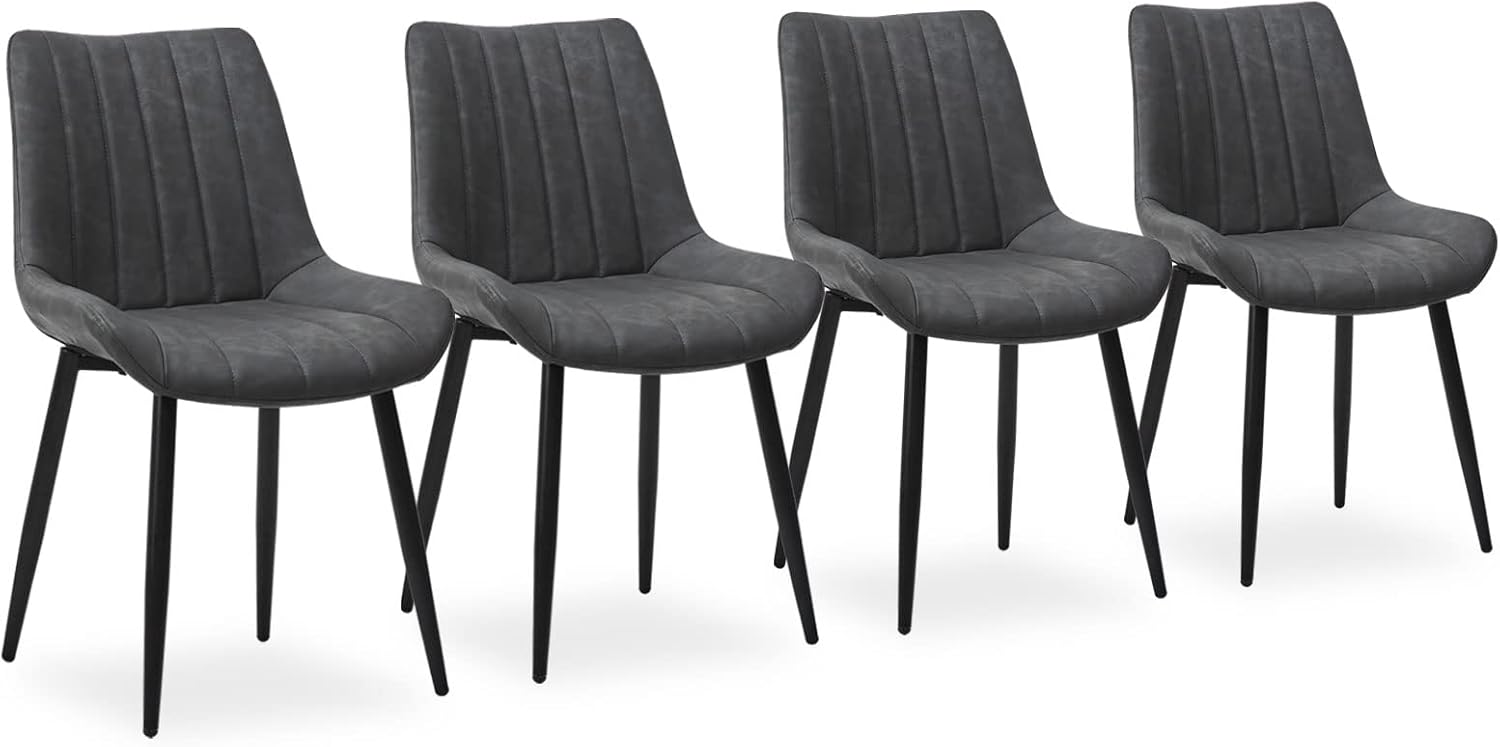 CLIPOP Dining Chairs Set of 4 Faux Leather Kitchen Chair with Padded