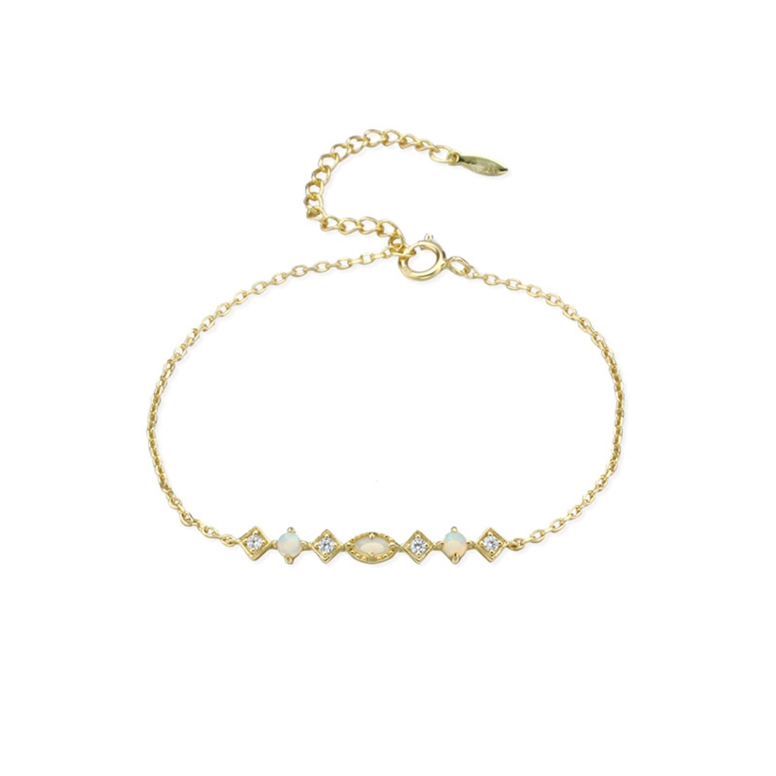 Au 375/585/750 - Bracciale in vero oro giallo con opale ovale classico