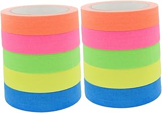 VILLCASE 10 Rolos De Fita Adesiva Fita De Algodão UV Fita Luminosa Fita Fluorescente Brilho No Escuro Fita Fluorescência Luz Roxa