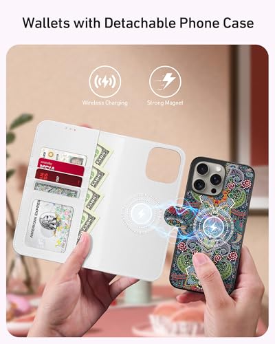 Étui portefeuille amovible en cuir pour iPhone 15 Pro LUMARKE - 2