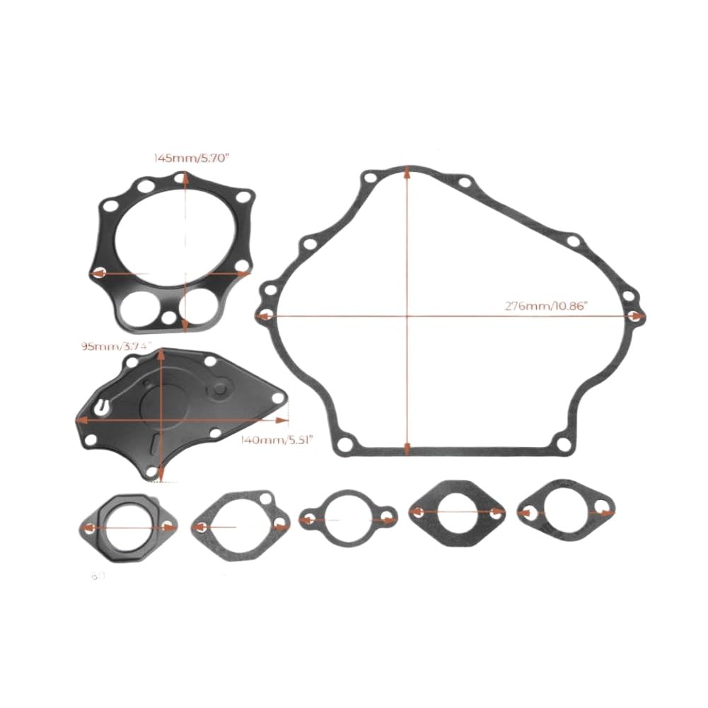 Kit de juntas de motor negro compatible con Club Car DS y Precedent Gas Cart FE350 2005 2015