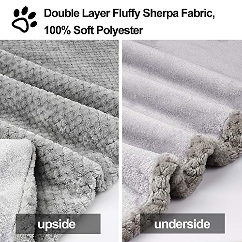 Onarway Bilayer Fluffy Sherpa Dog Blankets Thicken 39.4 x 47.2 inch Soft Washable Pet Throw Blanket Sleep Bed Mat for… - Image 3