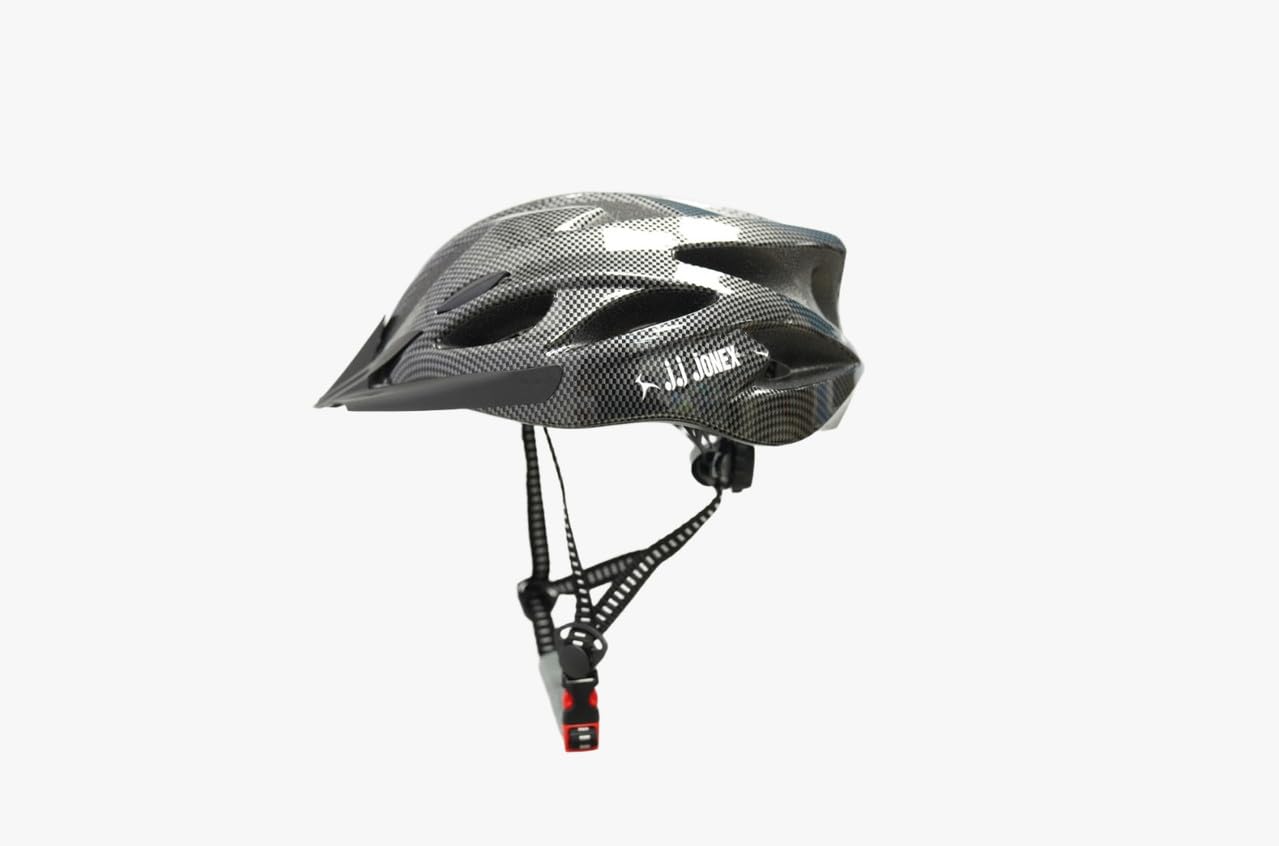 JJ JONEX Professional Adjustable Cycling & Skating Helmet with Detachable Visor | Lightweight Mountain Bike Helmet with Padded Interior (Black/White) Medium (MYC)-picture-29