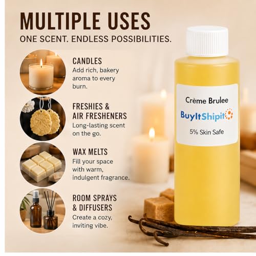 Image of Creme Brulee Fragrance from Our Holiday Collection - Perfect for Adding Aroma to Freshies, Candles, Diffusers, and Room Sprays - 32 oz