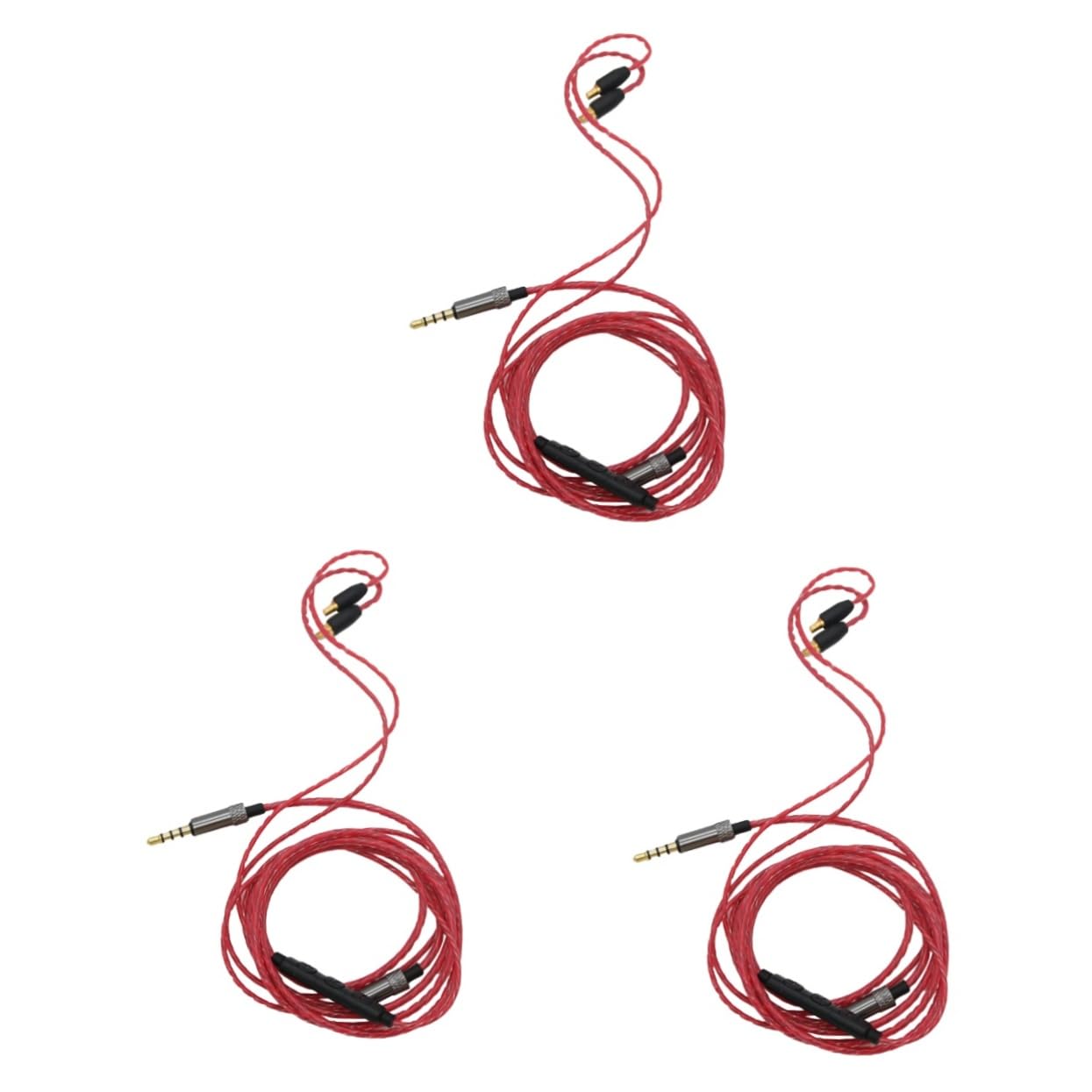 BESTonZON 3pièces Câble De Filaire Pour Casque Audio Upgrade Earphone Line Compatible Avec Rouge