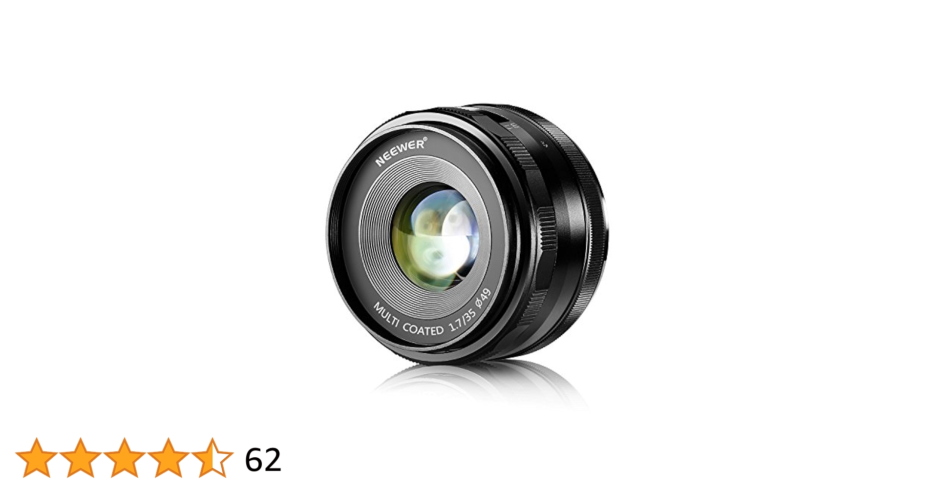 Amazon | Neewer 35mm F1.7 大口径手動プライム固定レンズ APS-C