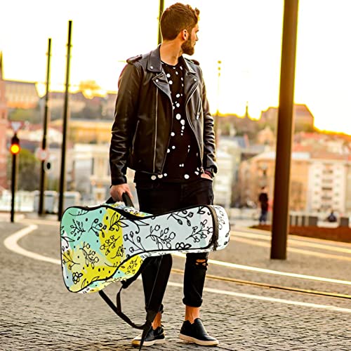 Housse étanche pour guitare acoustique avec double bandoulière et poche Motif floral Fond noir, Multicolore 03., 42.9×16… - Les Beatles, Paul McCartney, John Lennon, RIngo Starr, George Harrison Housse étanche pour guitare acoustique avec double bandoulière et poche Motif floral Fond noir, Multicolore 03., 42.9x16… – Image 7