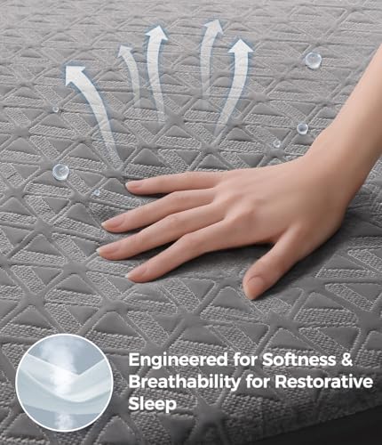 Image of Waterproof Mattress Protector Full Size, Soft Breathable Mattress Pad with Deep Pocket 8 inch-21 inch, Noiseless 3D Air Fabric Cooling Mattress Cover for Bed, Machine Washable, Grey