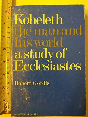 Koheleth - The man and his World. A study of Ec... B01645TWLW Book Cover