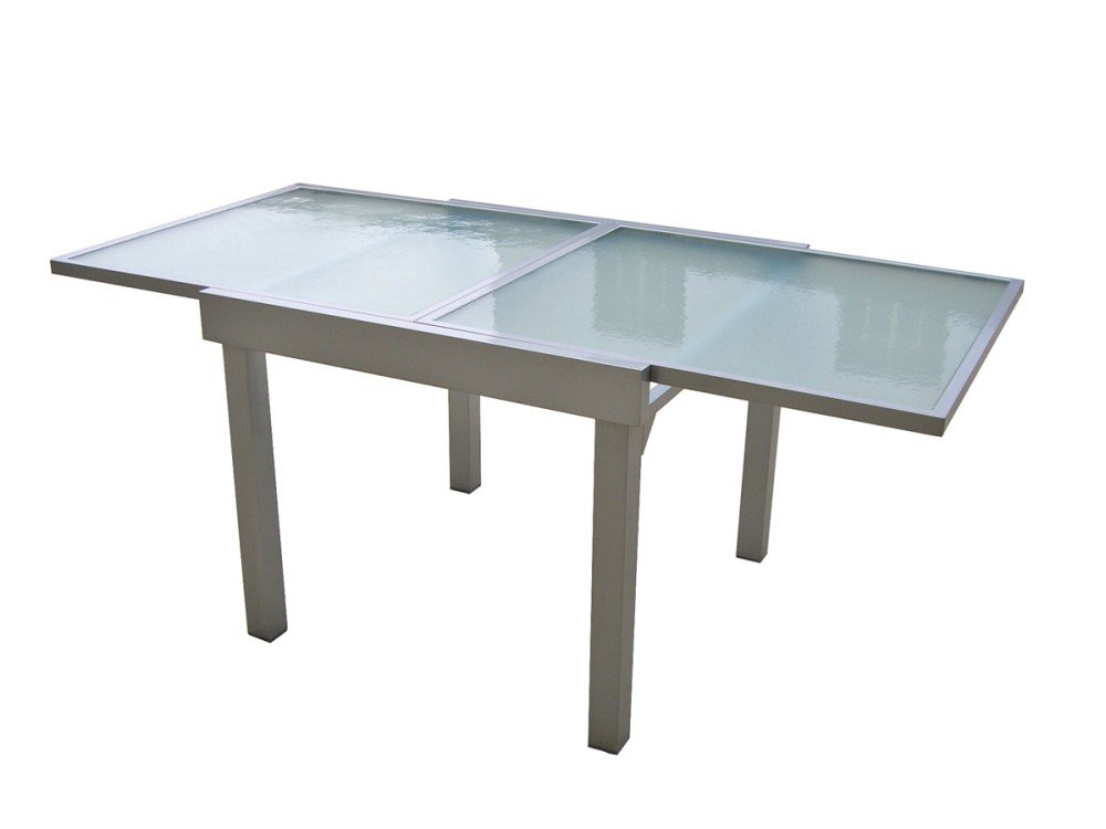 Garden Pleasure Stół rozkładany 90/180 x 90 cm, do ogrodu, na taras, aluminium, stół do jadalni