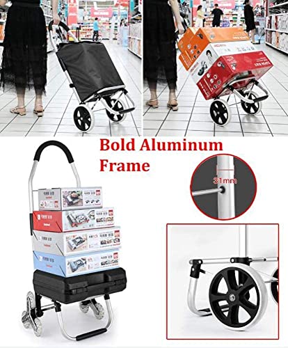 Einkaufstrolley Klappbar Einkaufswagen Faltbarer Einkaufswagen Solide Mit Wasserdichter Tasche 50L Multifunktionaler… – Bild 4
