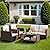 Homall 4 Pieces Patio Furniture Sets Rattan Chair Wicker Conversation Sofa Set, Outdoor Indoor Backyard Porch Garden Poolside Balcony Use (Beige)