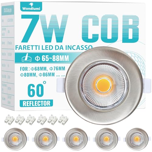 Spot LED Encastrable Extra Plat 7W Blanc Chaud 3000K Inox Lot de 6