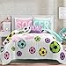 Lush Decor Girls Soccer Kick Reversible Oversized 5 Piece Quilt Set, Full/Queen, White & Turquoise