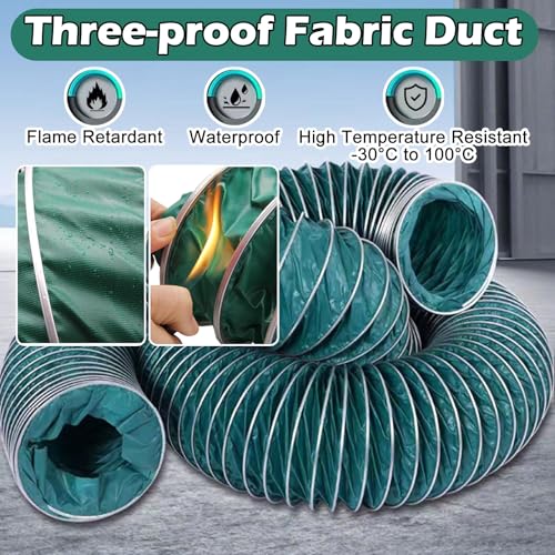 Tubo flexible para secadora de 300 mm de diámetro x 2 m de largo, manguera de ventilación de CA portátil para uso en interiores y exteriores, conducto de repuesto universal para sistemas de aire