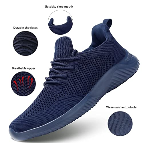 Image of Wrezatro Men's Slip on Walking Shoes Ultra Light Breathable Non Slip Running Shoes Casual Fashion Sneakers Mesh Workout Sports