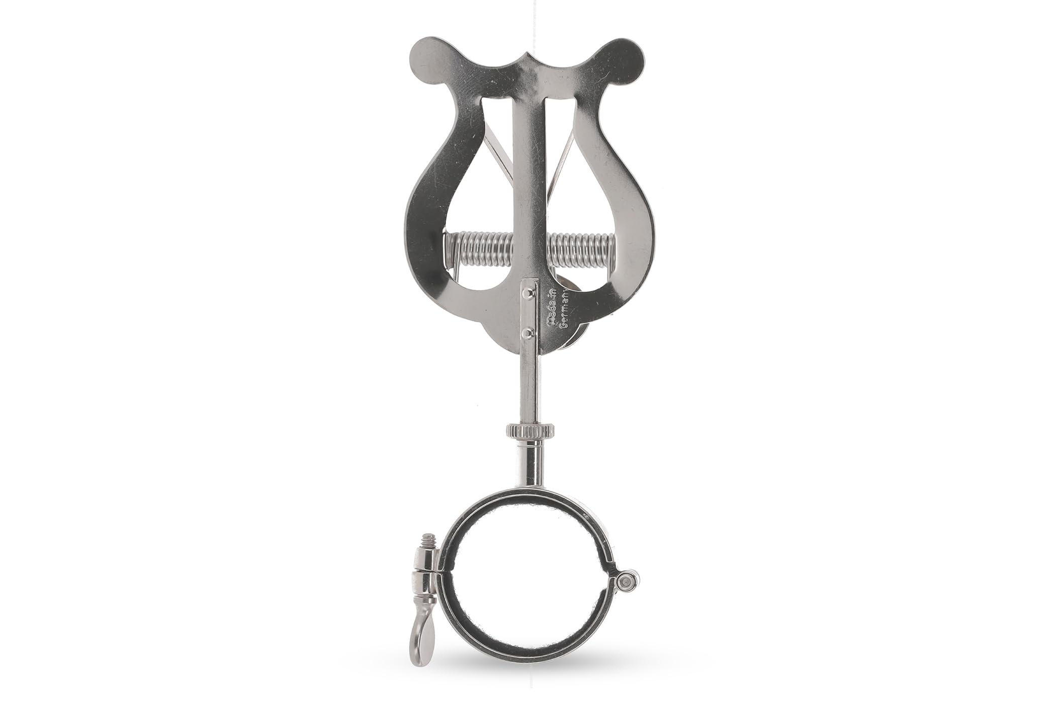 GEWA Porta spartiti da marcia Bb-Clarinetto - Nichelato - Piccola Lira - 2 Pulsanti - Diametro anello 33 mm