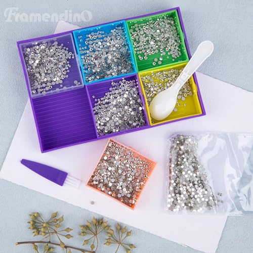 Image of Framendino, 9 Pack Diamond Art Painting Bead Trays Plastic Sorting Tray Organizer Storage Containers for Rhinestones DIY Craft Tool