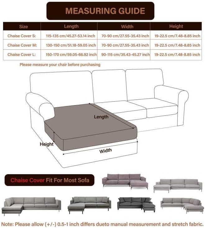 Miniatura 5 de CZL Fundas de sofá modular, funda de sofá en forma de L, 100% impermeable, con banda elástica, funda de sofá mágica para sofá modular (solo asiento