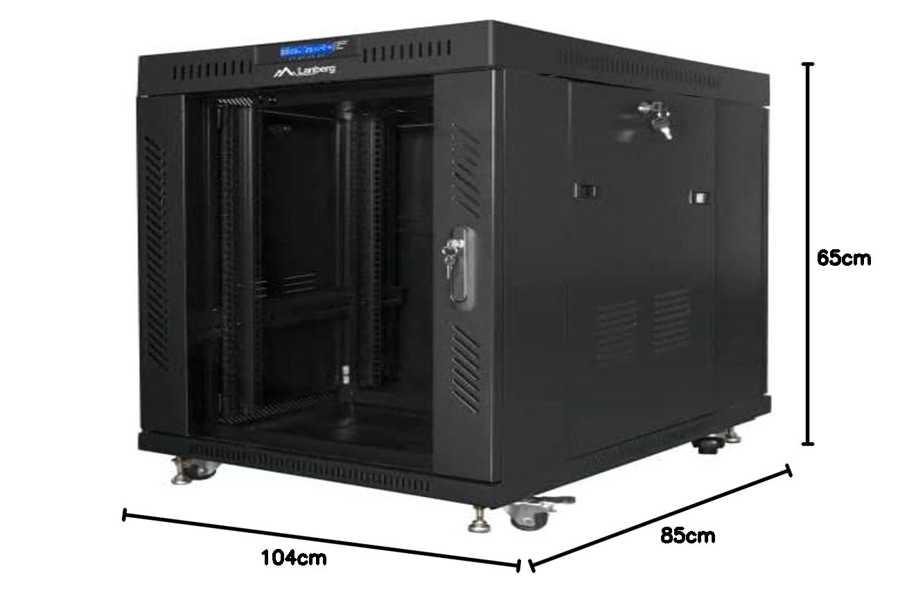 Armario LANBERG Rack 19” 15U 800X1000 LCD Puerta Cristal Flat Pack Negro