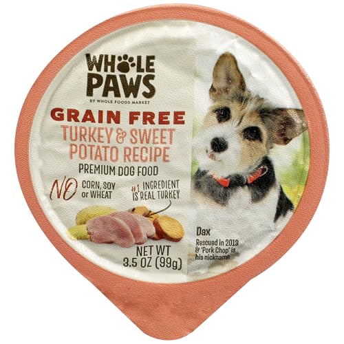 Whole Paws Grain Free Premium Dog Food, Turkey & Sweet Potato Recipe, 3.5 Oz