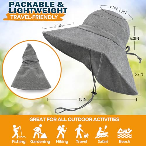 Sombrero de algodón para mujer con protección UV y ala ancha miniatura 6