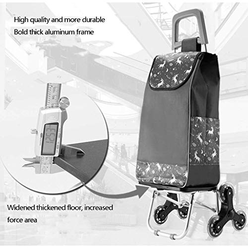 JINKEBIN Trolley. Warenkorb Kleine Handwagen Handgepäck Warenkorb Trolley Haushalts Trolley Trailer Faltbarer Kristall… – Bild 4