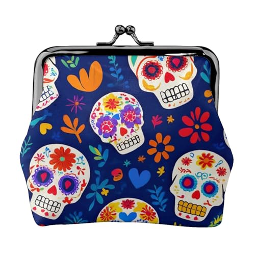 day dead cool Mexican sugar skull (4) Coin Purse Coin Bag Pouch Kiss-Lock Change Purse Small Wallets Coin Pouch For Women
