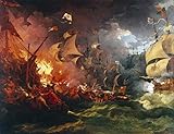 Pintura al óleo hecha a mano por profesores universitarios – 26 pinturas de guerra navales navales – Loutherbourg Armada Española buques de guerra naval guerra naval – Cuadros famosos sobre lienzo –