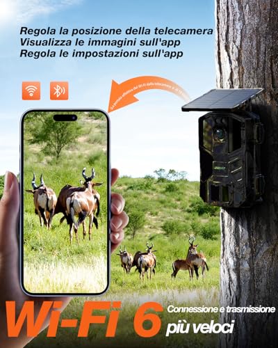 Izeeker Fototrappola 4K 48MP, Fotocamera Caccia Con Led A Infrarossi 850Nm, Visione Notturna Attivata Dal Movimento IP66 Impermeabile - 5