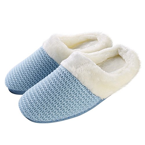 Cozy Slippers with Weave Design, Fleece Band & Lined Interior, Comfortable for Daily Use, Cushioned Rubber Sole with Anti Skid Texture