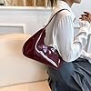 DKIIL NOIYB Retro Halbmond Tasche Y2k PU Kleine Handtasche Damen Umhängetasche Moderne Hobo Modische Abendtasche #1