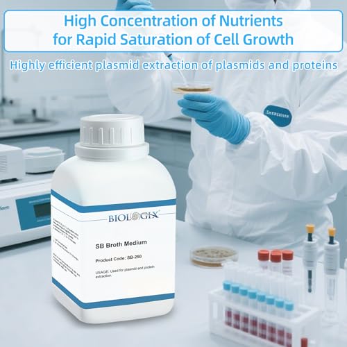 Image of SB Broth Medium, 250g /Bottle, Laboratory Grade Culture Media with Tryptone, Yeast Paste & Sodium Chloride, Super Broth Medium Powder for Plasmid & Protein Extraction