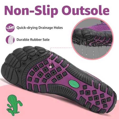 Image of SAGUARO Water Shoes for Women - Barefoot Quick-Dry Aqua Sock, Lightweight, Breathable for Swimming, Beach and Outdoor Activities Size 5.5-10.5