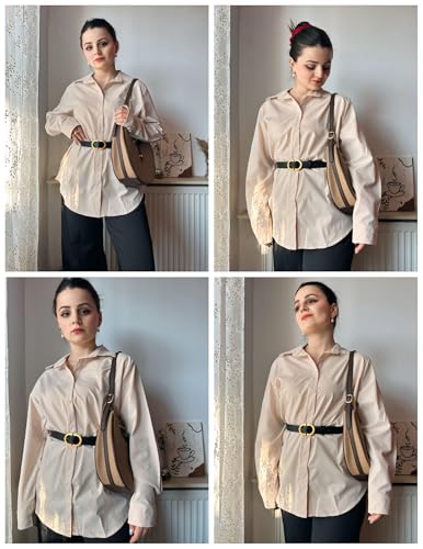 Image of IN'VOLAND Women Plus Size Button Down Shirts Long Sleeve Office Work Blouse