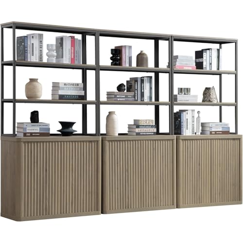 SICOTAS 71 Fluted Metal Bookshelf with Doors (3PCS)