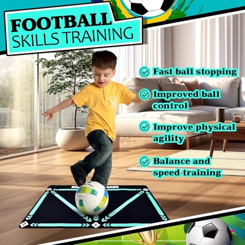 xinrongda Football Training Mat for Kids Football Footstep Equipment, Non-Slip Shock Football Mastery Mat - Image 2