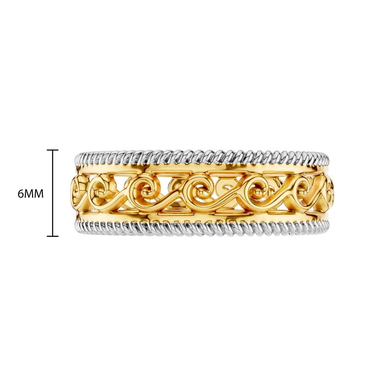 Image of KISNA 9KT / 14KT / 18KT Classic Rope Yellow Gold Ring For Women | S14