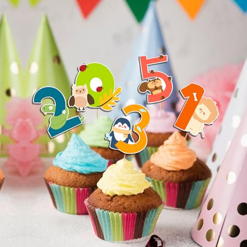 Wishfirst PH02 Set Of 10 Number 0-9 Cake Toppers Diy Cupcake Toppers thumb #3