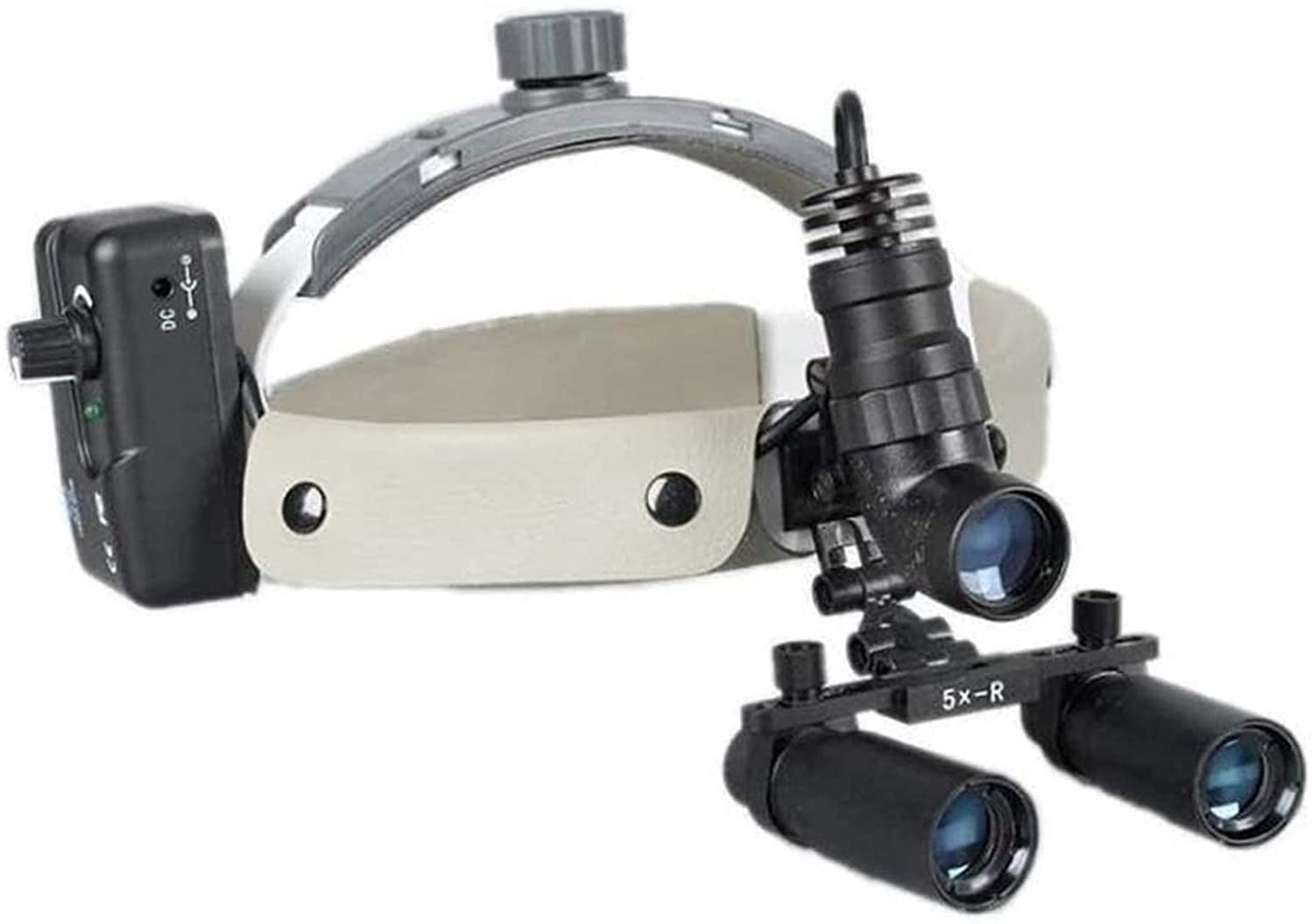 Lente d'Ingrandimento a Fascia, Lente d'Ingrandimento Digitale Portatile, Lente d'Ingrandimento binoculare a Fascia 5X Opzionale con Faro per la Riparazione di Orologi e pendol,